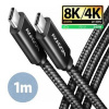AXAGON BUCM4X-CM10AB NewGEN+ kabel USB-C USB-C, 1m, USB4 Gen 3×2, PD 240W 5A, 8K HD, ALU, oplet, černý