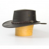 Pánsky hladký kožený stetson Barmah hats - tmavě hnědá/L