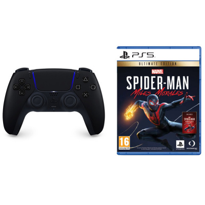 PlayStation 5 DualSense Wireless Controller, midnight black + Marvel’s Spider-Man: Miles Morales (Ultimate Edition) CFI-ZCT1W