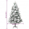 vidaXL Osvetlený vianočný stromček, zasnežený, šišky 195 cm, PVC a PE - Zelená - 125121-71219