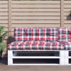 Poduška na palety červená károvaná 120 x 40 x 12 cm textil Červená 360636