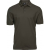 TEE JAYS TJ1405 / Pánska strečová polokošeľa z ťažkej bavlny - dark olive XXXL