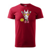 Sablio Tričko s potlačou Hipster Giraffe - červené 3XL