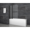 Aurlane Skladacia vaňová zástena Black Comfort 2 čierna matná 100 cm x 140 cm