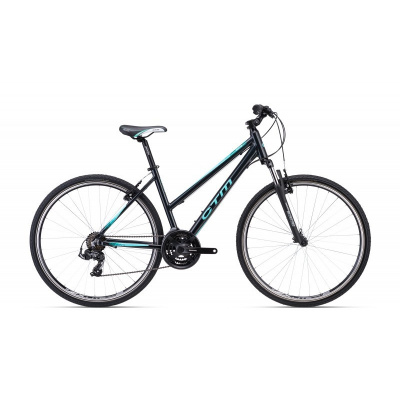 CTM crossový bicykel MAXIMA 1.0 tmavá antracitová perleť / tyrkysová 28" 2023 L Externý sklad