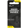 20ks - Obratlík Avid Carp Outline Micro Ringed Hookbait Swivel Veľkosť 19