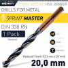 Vrtak Alpen HSS Sprint Master do kovu 20,0mm (Všetky vrtáky ALPEN sa vyrábajú v Rakúsku v najmodernejších závodoch podľa najvyšších štandardov kvality pod najprísnejšou kontrolou kvality.)