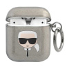 Karl Lagerfeld Glitter Karl's Head Case pre AirPods 1/2 - čierne (Karl Lagerfeld Glitter Karl's Head Case pre AirPods 1/2 - čierne)