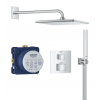 Grohe Precision Cube Sprchový set s termostatom pod omietku, 31x31 cm, chróm 34879000-GR