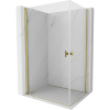 Mexen Mist-B Duo, 2-krídlový výklopný sprchový kút 100 x 75 cm, číre sklo, zlatý lesklý profil, 8A2-100-075-50-00