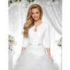 Saténové svadobné bolerko - biele: BF-89 Rozmer: XL