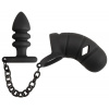 Black Velvets Klietka na penis a análny kolík
