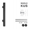 FT - MADLO kód K31 25x25 mm UN ks Rozteč madla: 210 mm, Dĺžka: 400 mm, Rozmer profilu madla: 25x25 mm CIM - čierna matná (FNO)