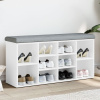 Lavička na topánky biela 102x32x50 cm kompozitné drevo-ForU-835110