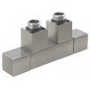 Sapho CUBE TWIN pripojovacia sada pre stredové pripojenie, nerez mat CP582S