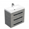 Swiss aqua technologies Koupelnová skříňka s černou úchytkou a umyvadlem SAT Cube Way 80x76,5x46 cm beton mat CUBE46C803BEVER