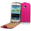 Kožený obal Samsung Galaxy S III Mini – Flip Genuine – ružová