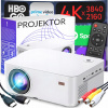 Projektor Retoo LED 1920x1080 9000 lm Smart TV Wi-Fi Bluetooth biely