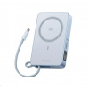 UGREEN magnetická powerbanka MagFlow 10000mAh s diplejem, Li-ion, 30W, MagSafe, 2x USB-C, stříbrná 65958