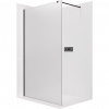 CERANO - Sprchová zástena Walk-in Onyx Cube Ľ/P - 8 mm - hranatá vzpera - čierna matná, mliečne sklo - 50x200 cm