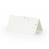 Party Biele menovky na stôl so zlatými hviezdami 9,5x5,5 cm – 10 ks