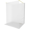 Mexen Kioto, sprchová zástena Walk-In 130 x 200 cm, 8mm sklo námraza, zlatý matný profil, 800-130-002-55-30