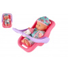 Teddies Bábika bábätko 20 cm plast v nosiči/autosedačke s fľaštičkou v blistri