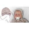 Pletená čiapočka na zaväzovanie bonetka Boy, Hand Made Baby Nellys, bežová, veľ. 68/74, 56/62 (0-3m)
