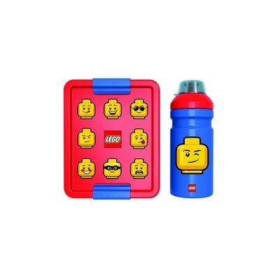 LEGO® ICONIC Classic svačinový set (láhev a box) - červená/modrá