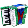 JOKO veľký detský akordeón harmonika pre deti zelený 23 cm x 23 cm