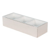 Clayre & Eef Biely antik drevený dekoratívny box s 3 priehradkami - 33*12*7 cm - Clayre & Eef