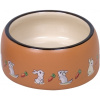 Nobby RABBIT keramická miska pre hlodavce hnedo-biela 12 x 5 cm