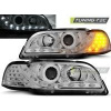 Predné svetlá Volvo S40, V40, 1996-2000, LED Daylight, chróm + LED smerovka