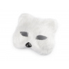 Karnevalová maska - škraboška chlpatá mačka biela 1ks
