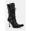Kožené členkové topánky New Rock ITALI NEGRO FINO + MALICIA TACON CARIBE ACERO