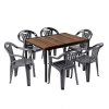 Súprava záhradného nábytku Rowen 6+1 orech-grafit