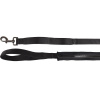 Vodítko na plameniaky Kayga Black - nylonové vodítko na psa, s elastickým puzdrom a 2 rúčkami, čierne, 160cm/25mm