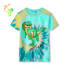 Chlapčenské tričko - KUGO FC0301, tyrkysová / oranžový dinosaurus Farba: Tyrkysová, Veľkosť: 122