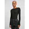 Urban Classics Dámske tričko Ladies Rib Knit Longsleeve Body Farba: Black, Veľkosť: 3XL