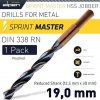 Vrtak Alpen HSS Sprint Master do kovu 19,0mm (Všetky vrtáky ALPEN sa vyrábajú v Rakúsku v najmodernejších závodoch podľa najvyšších štandardov kvality pod najprísnejšou kontrolou kvality.)