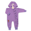 Teplákový overal s volánikom a kapucňou GIRL, Baby Nellys, fialový, veľ. 62 Baby Nellys