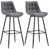 Design-Shop 2x Barová stolička Dartford - látka - Tmavo sivá