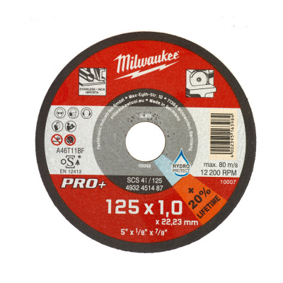 Milwaukee rezný kotúč na tenký kov PRO+ SCS 41 / 125 x 1,0 mm 4932451487