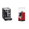 La Pavoni Mini Cellini, black + Eureka Mignon Bravo, CR ferrari red