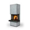 CARA CS 02 kameň - designový akumulačný krb s výsuvnými dvierkami