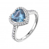Brosway Strieborný srdiečkový prsteň s kubickými zirkónmi Fancy Cloud Light Blue FCL128