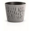 kvetináč 12,8cm SANDY ROUND DSR130-405U sivý plastový PROSPERPLAST