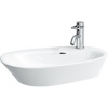 LAUFEN Palomba Collection asymetrická oválna umývadlová misa s otvorom vpravo, s prepadom, 600 x 400 mm, biela, s povrchom LCC, H8168034001041