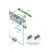 SISCO SISTEM SC - POSUVNÝ SYSTÉM 100 SILENT GLASS S 80 KG SP Prevedenie: SC – posuvný systém 100 SILENT GLASS S pre jednokrídlové dvere 1D 1500/80 SP STM - strieborná matná (AF)