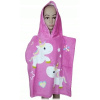 BrandMac · Detské / dievčenské plážové pončo - osuška s kapucňou a jednorožcami 50 x 100 cm